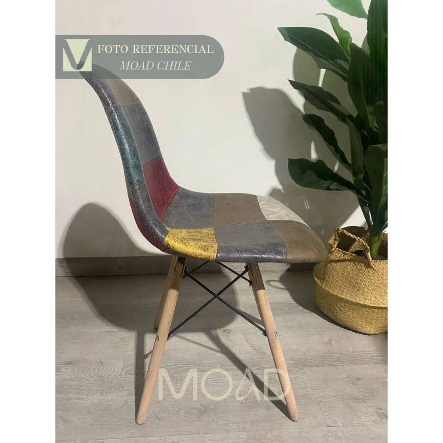 Silla Patchwork Da Vinci Patas Eames image number 2.0
