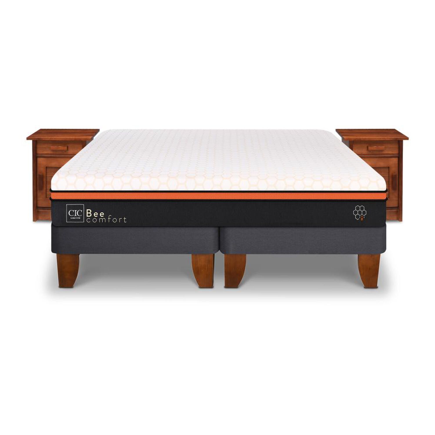 Cama Europea Cic Bee Comfort / King / Base Dividida + Velador image number 0.0