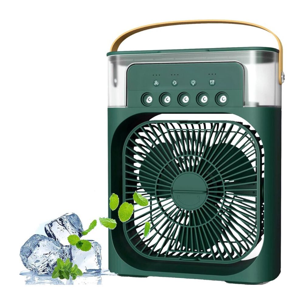 Climatizador Portátil Frío 4 En 1 Ventilador Humificador Enfriador Lampara Led 220v Usb Verde image number 7.0
