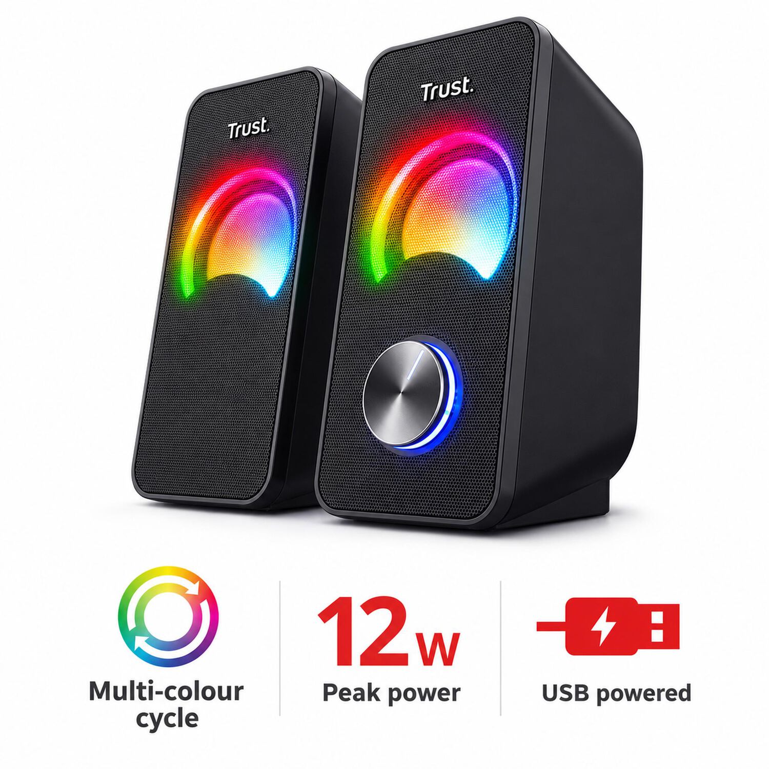 Parlantes Usb Con Luces Rgb De 12w De Escritorio Trust Arys image number 8.0