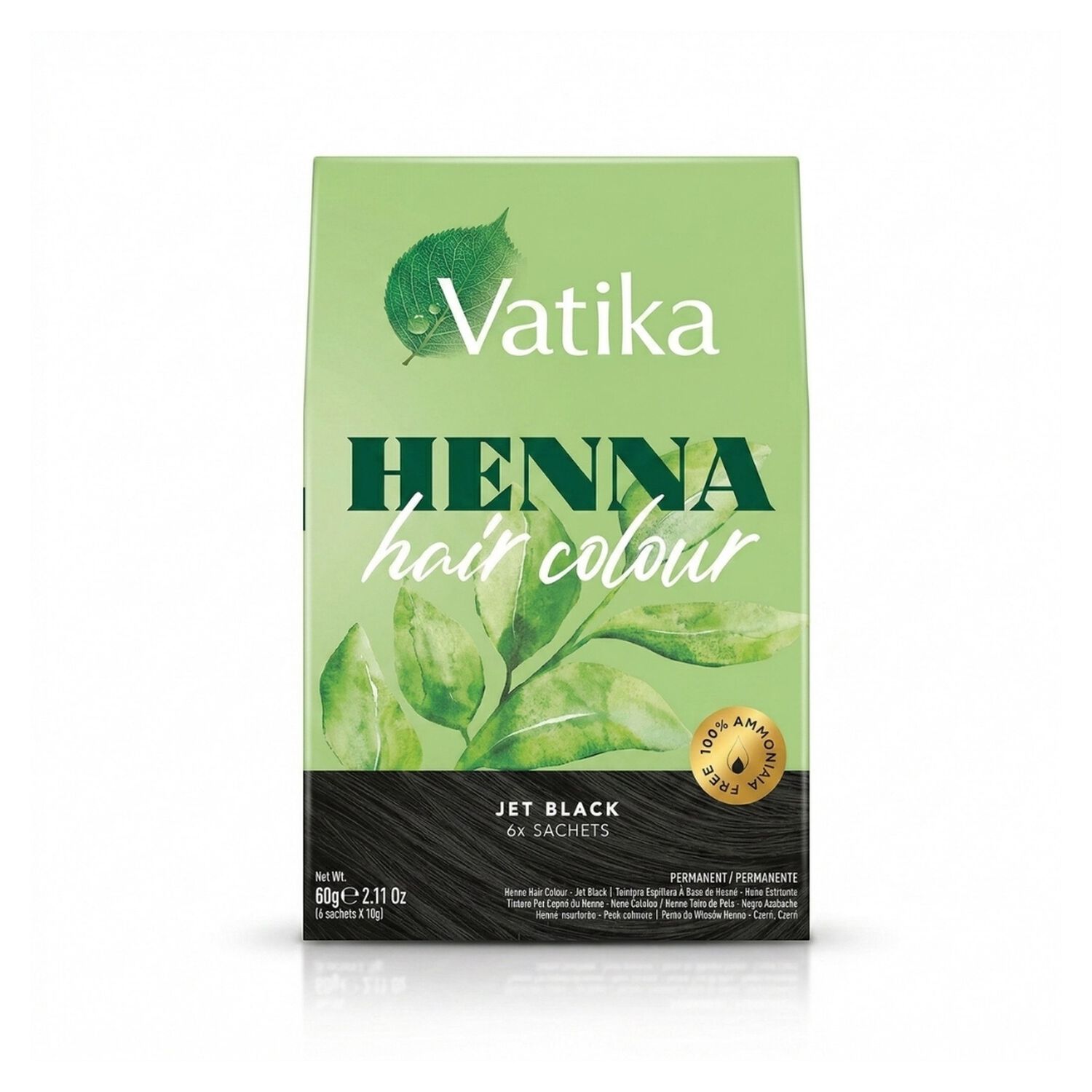 Vatika Henna Tintura Coloraci&oacute;n Negro Azabache 6 Sachets image number 1.0