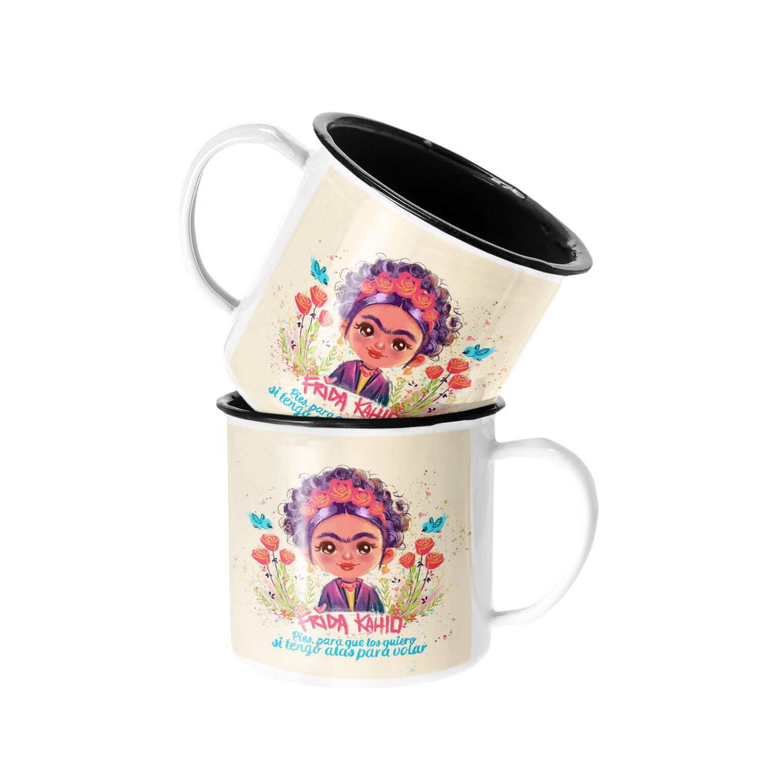 Taza Enlozada Lechera Frida Khalo Pies Para Que Los Quiero image number 0.0