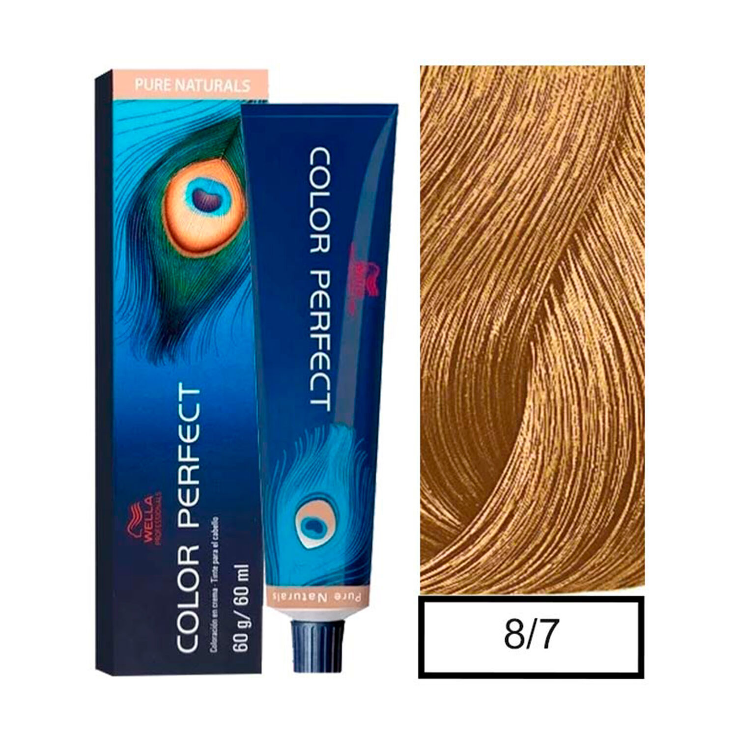 Wella - Tintura Permanente Color Perfect 8/7 Rubio Claro Marr&oacute;n 60gr + Oxidante 20vol 60ml image number 0.0