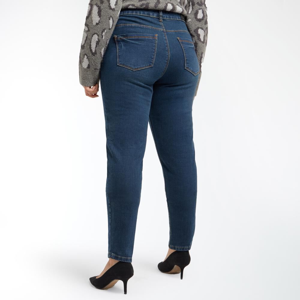 Jeans Talla Grande Tiro Alto Recto Mujer Sexy Large image number 3.0
