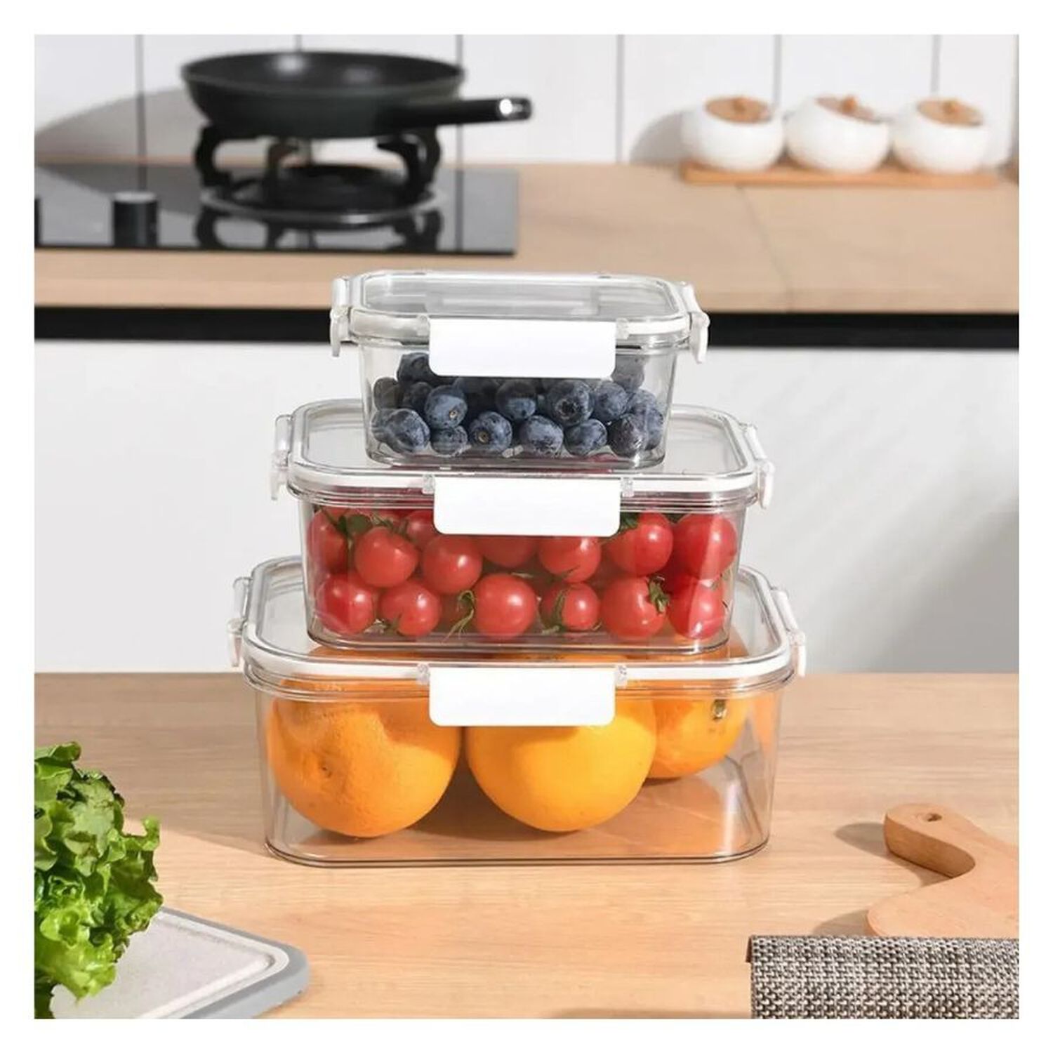 Set Recipientes Herm&eacute;ticos Fresh Easy Organizador Verduras image number 4.0