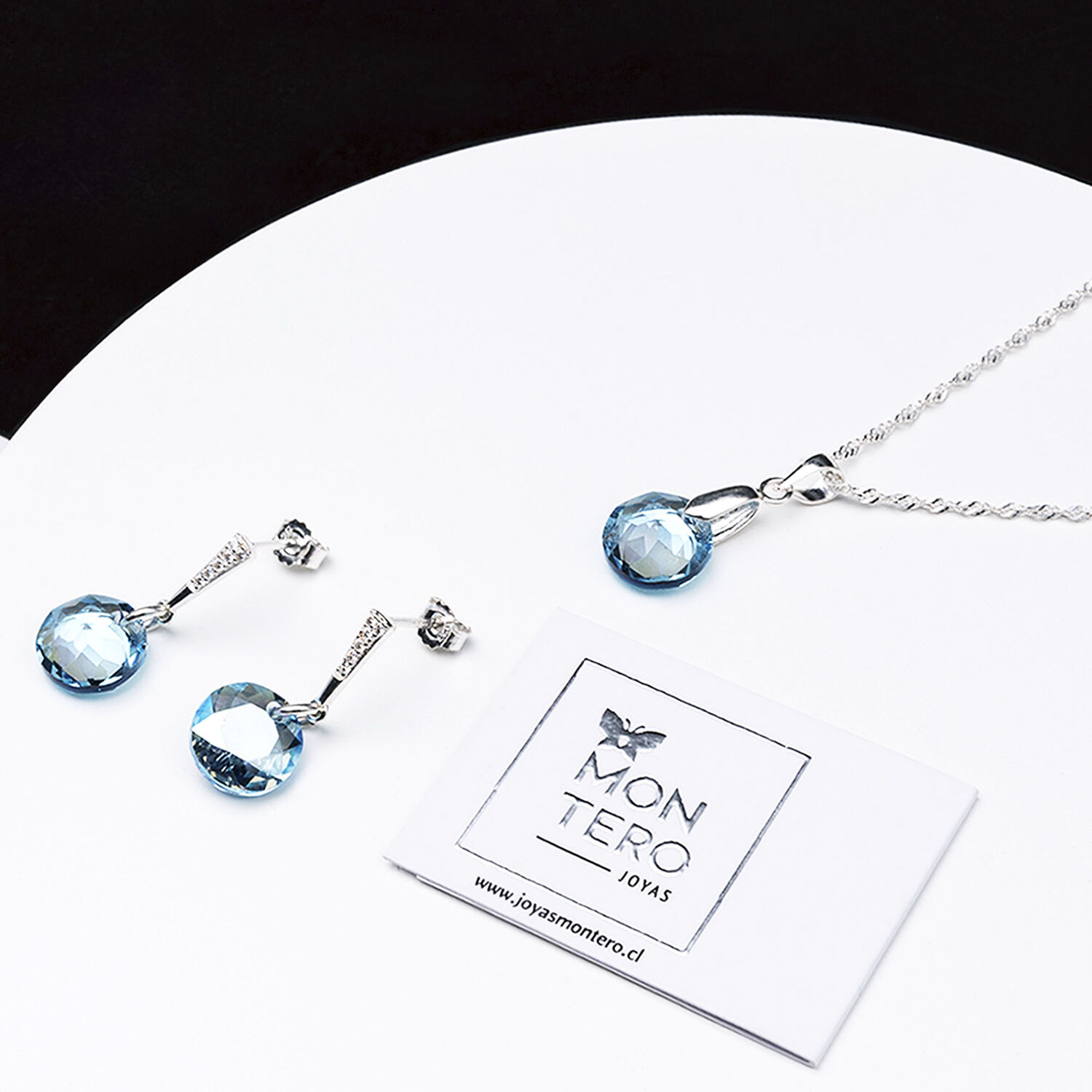 Conjunto Gracia Cristales Genuinos Aquamarine image number 1.0