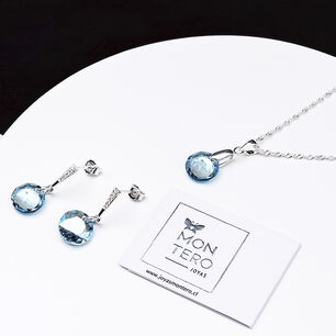 Conjunto Gracia Cristales Genuinos Aquamarine