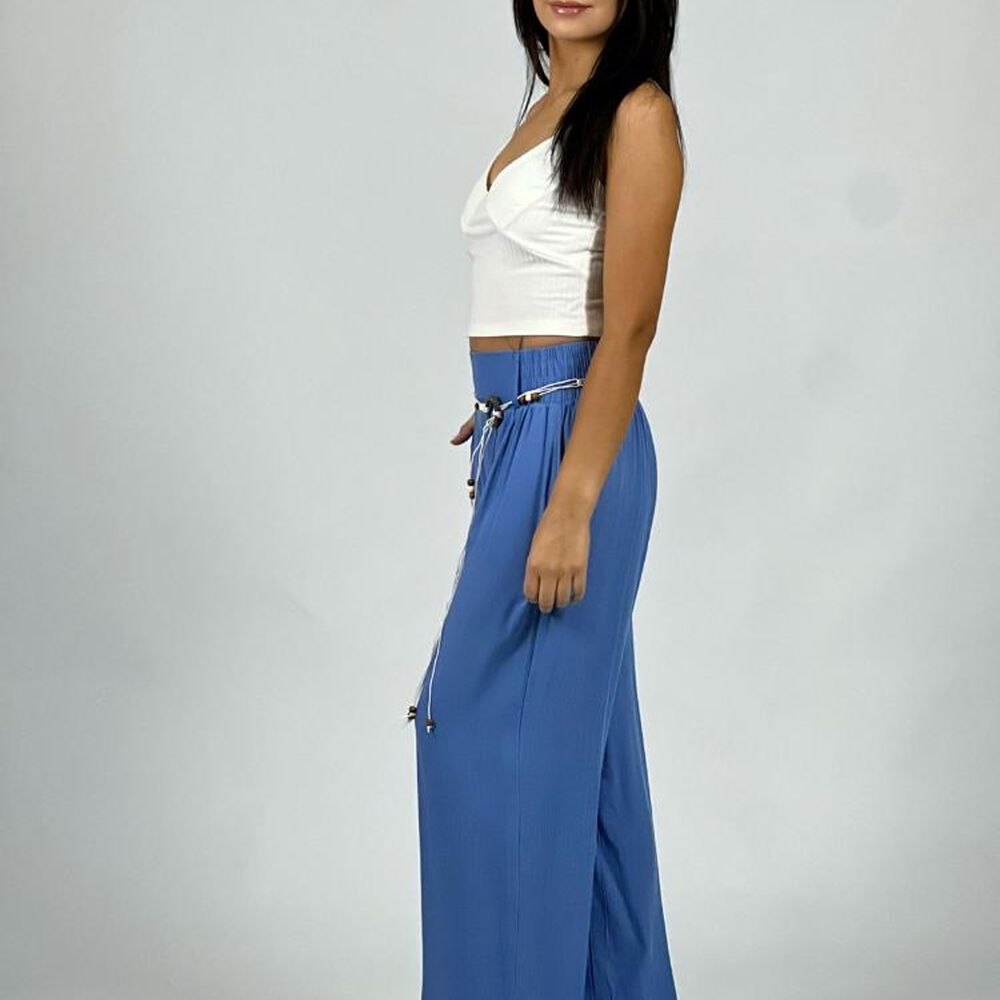 Pantal&oacute;n Lino Pretina Con Cintur&oacute;n Beige Enigm&aacute;tica Boutique image number 5.0