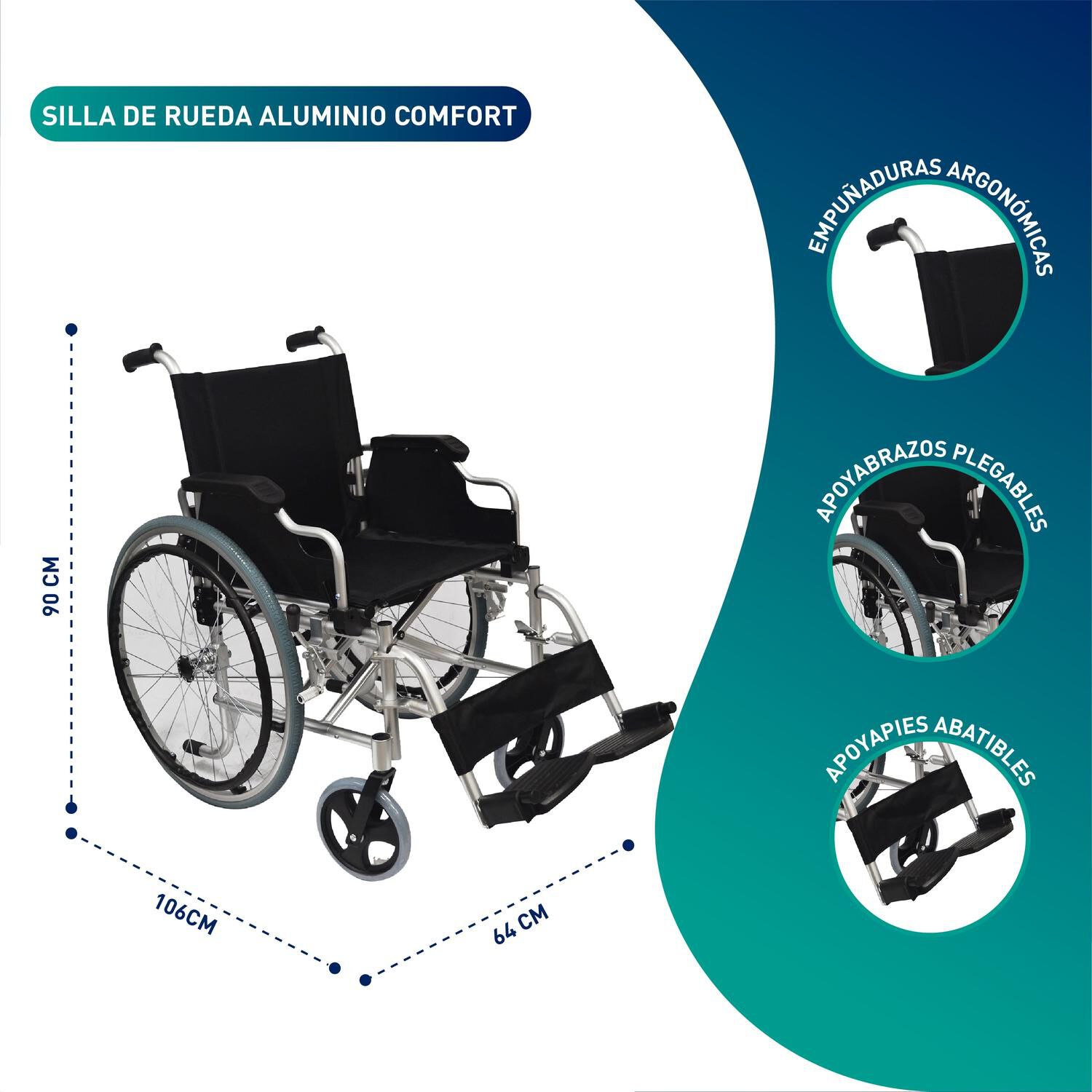 Silla De Ruedas Aluminio Liviana Deluxe image number 1.0