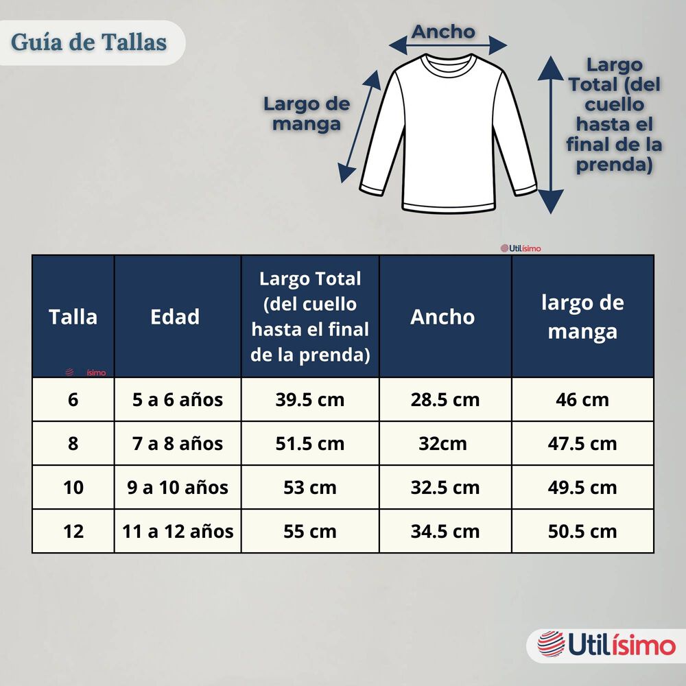 Pack 6 Camisetas Algod&oacute;n Manga Larga Polera Primera Capa Blanco Ni&ntilde;a image number 3.0