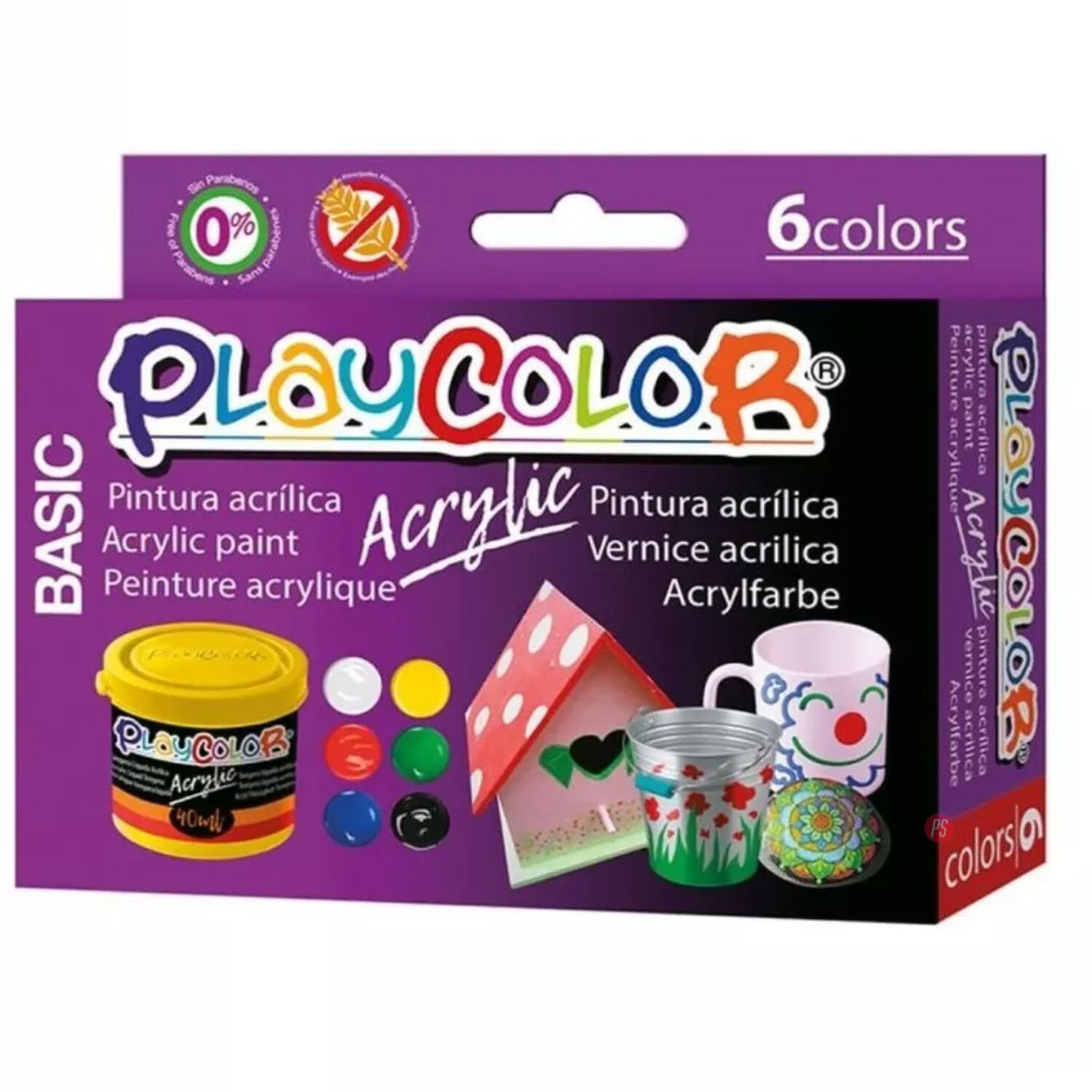 Pintura Acr&iacute;lica 6 Colores Secado R&aacute;pido Instant - Ps image number 1.0