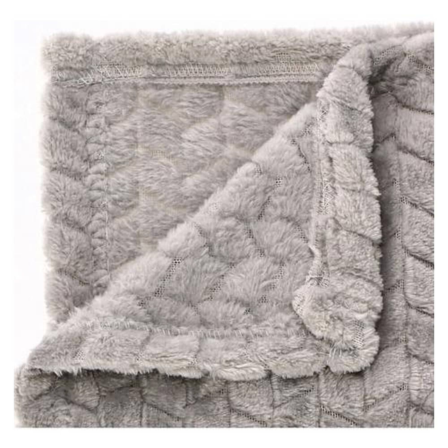 Frazada Andes Jacquard Flannel Gris 2 Plaza image number 3.0