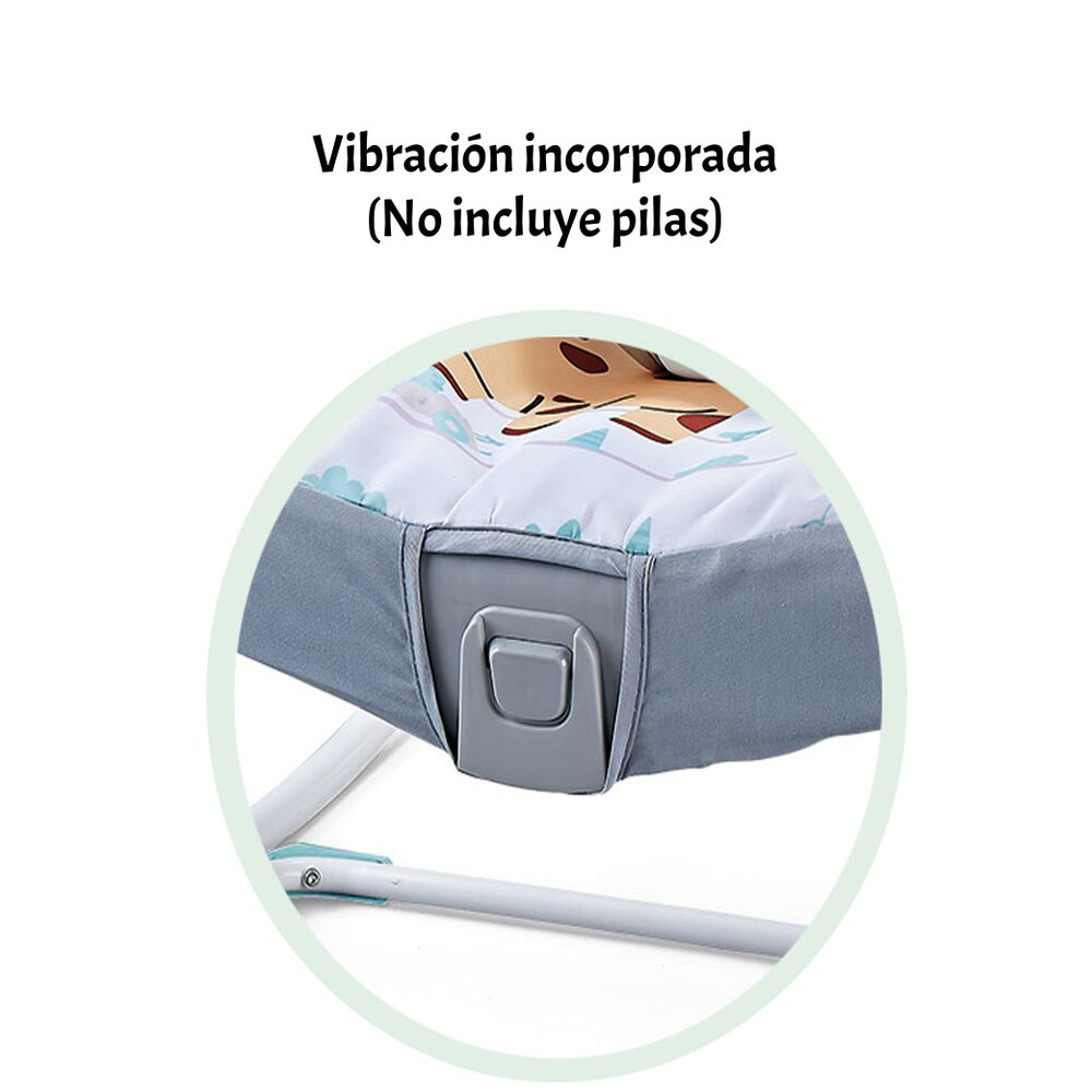 Mecedora Bebé Silla Nido Musical Vibración Azul Lubabycas image number 2.0