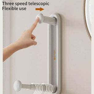 Organizador Retractil Para Perchas 2 Niveles Color Beige