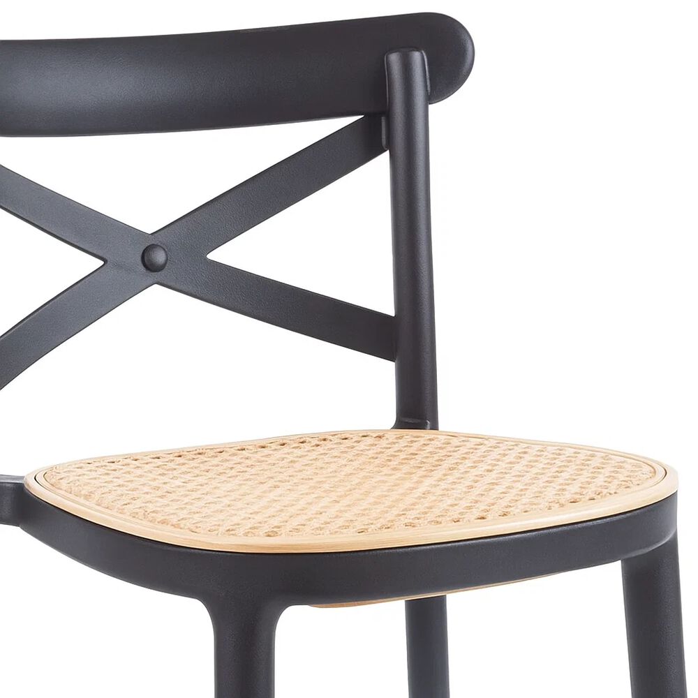 Taburete Crossback Danubio Piso De Bar O Terraza Exterior - Negro image number 5.0