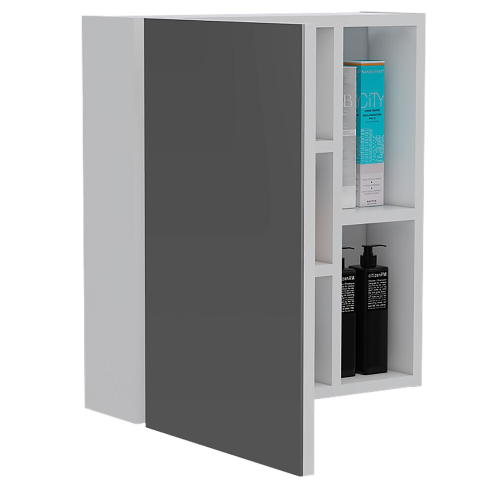 Mueble Botiquin De Baño Con Espejo 49,7x45x12,5 Cm Blanco image number 2.0