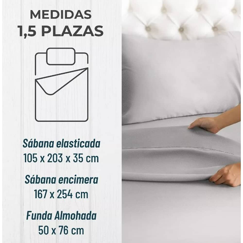 Sabana 1800 Hotel Ultra Suave + Funda Bordada Varias Medidas image number 2.0