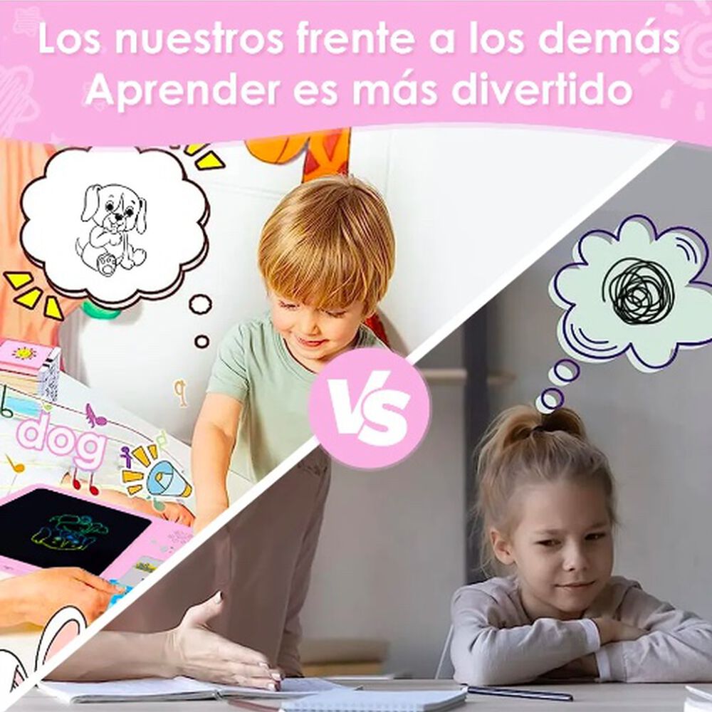 Tablero Did&aacute;ctico Con 255 Tarjetas Espa&ntilde;ol-ingl&eacute;s Para Ni&ntilde;os Rosado image number 4.0