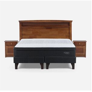 Cama Europea Rosen Tempo / King / Base Dividida + Set de Maderas Veneto