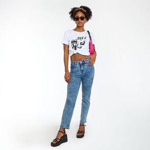 Polera Estampada Manga Corta Cuello Redondo Mujer Rolly Go