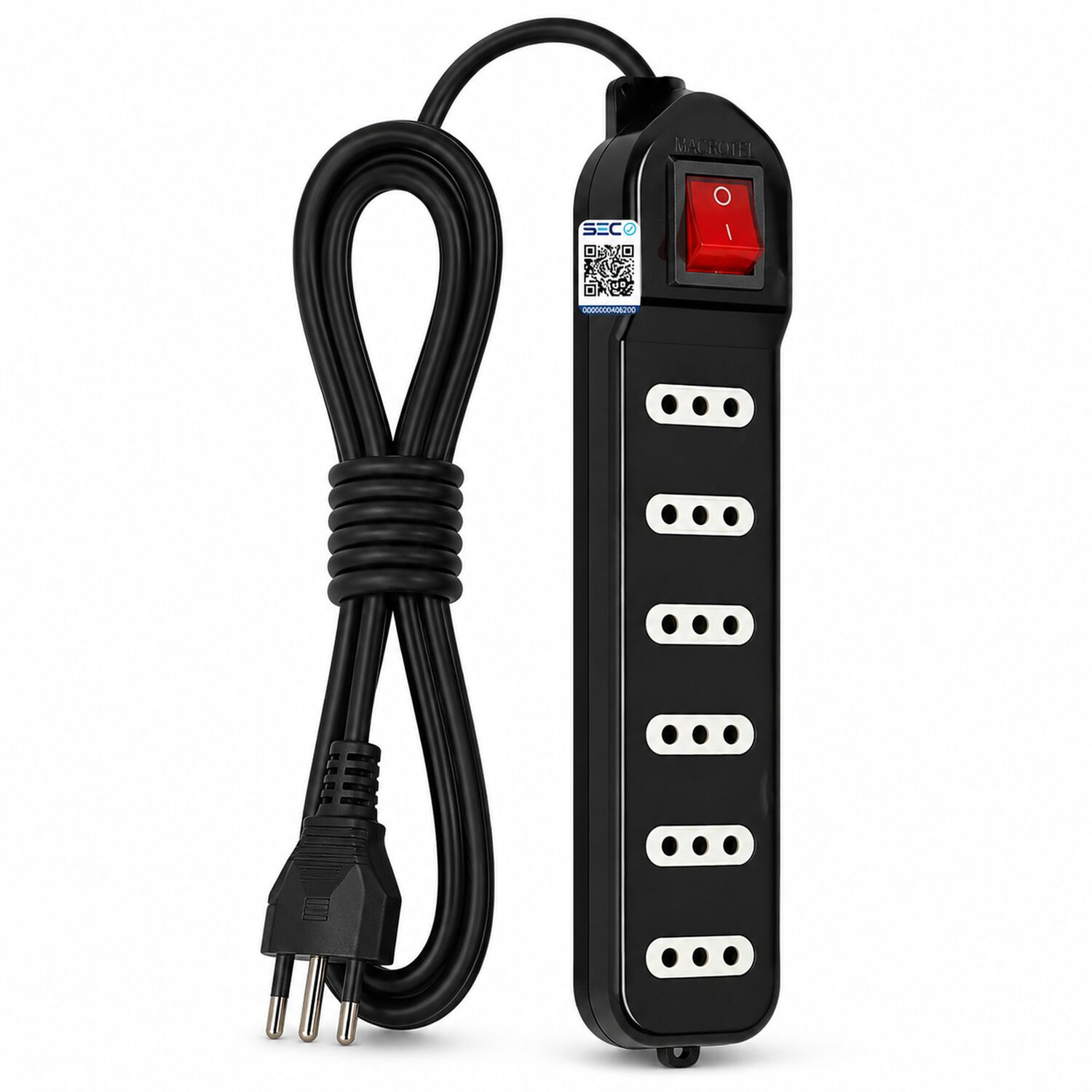 Alargador De 3mt Certificado 6 Pos + Switch Corta Corriente Me-070b image number 0.0