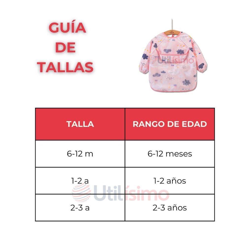 Babero Delantal Impermeable Manga Larga Bebe Y Ni&ntilde;a image number 2.0