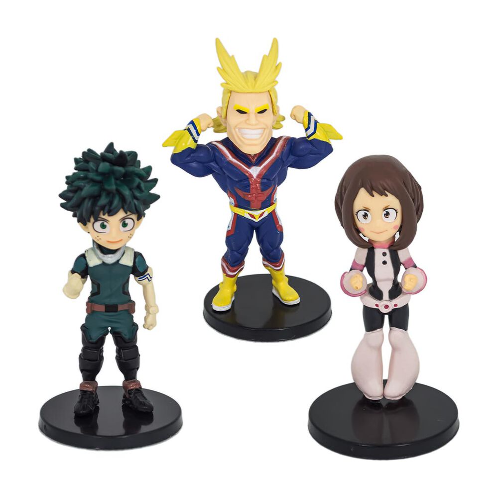 Set 3 Figuras Boku No Hero Heroe Deku Ochaco Uraka All Might image number 0.0