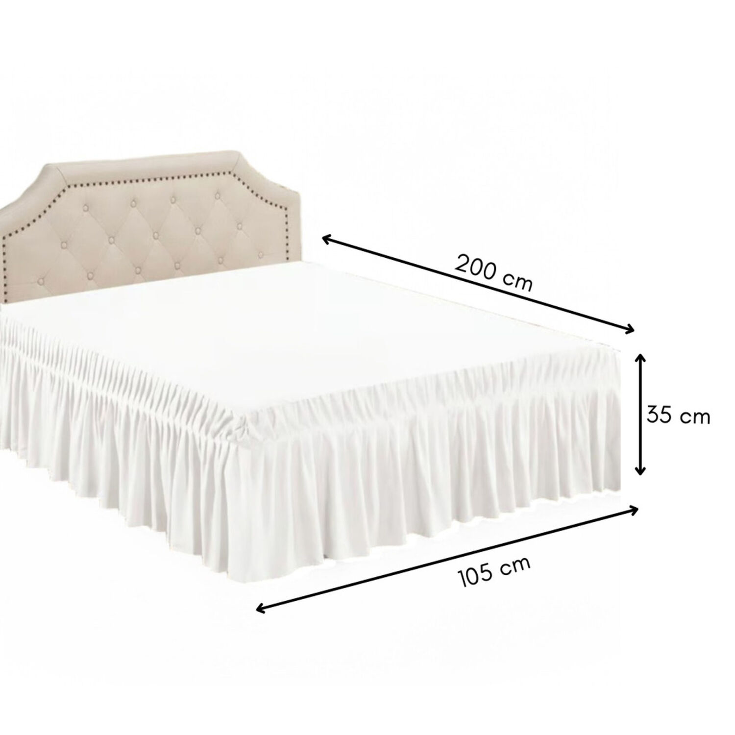 Faldon Para Cama De 1.5 Plazas Color Rosado image number 2.0