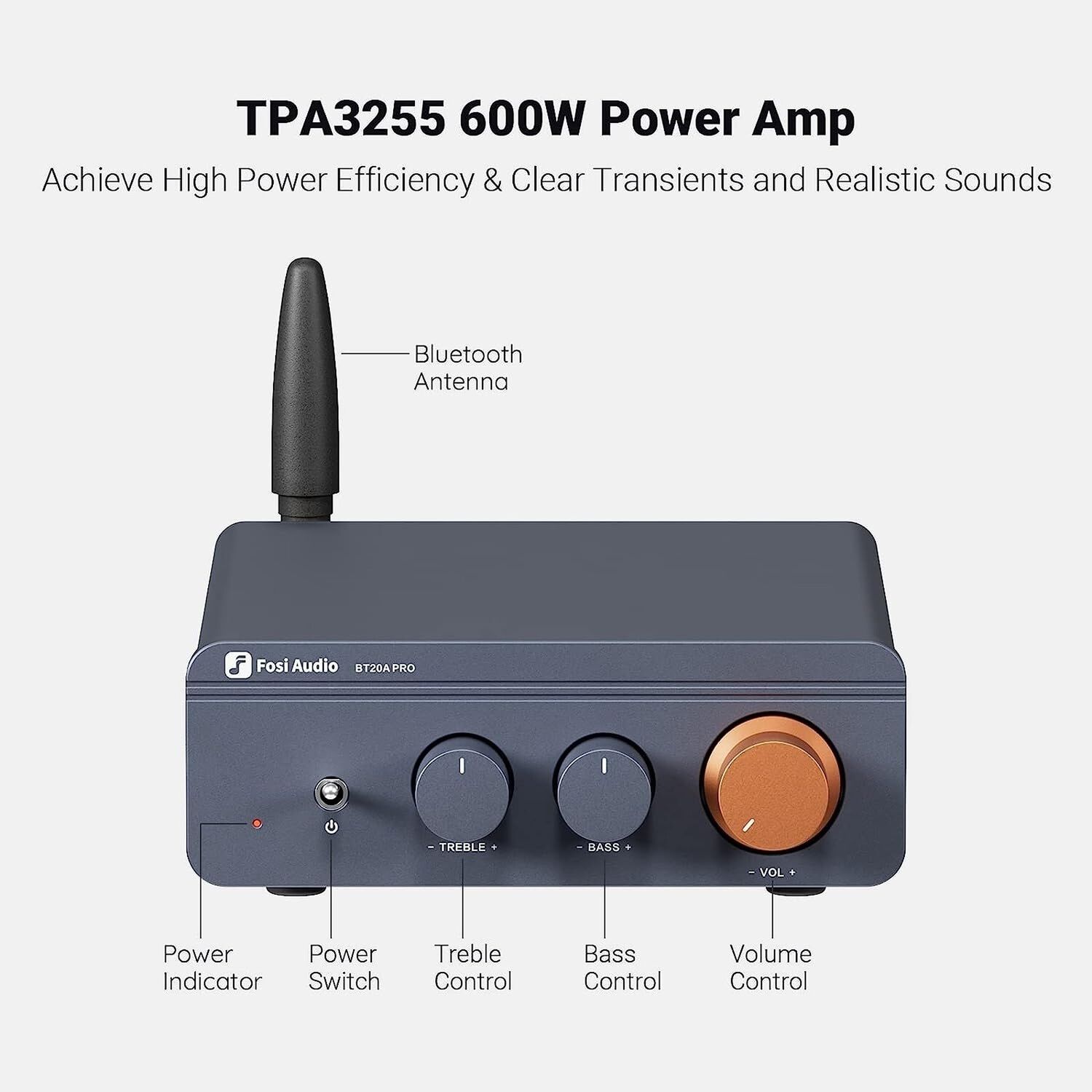 Amplificador De Audio Bluetooth - Fosi Audio Bt20a Pro 600w image number 2.0