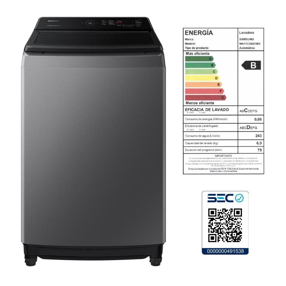 Lavadora Samsung WA17CG6441BDZS / 17 Kg image number 10.0