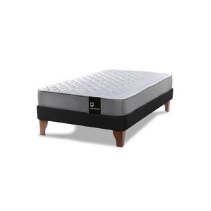 Cama Europea Zen Best 1.5 Plaza Tela Velvet Negro