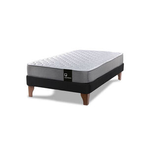 Cama Europea Zen Best 1.5 Plaza Tela Velvet Negro