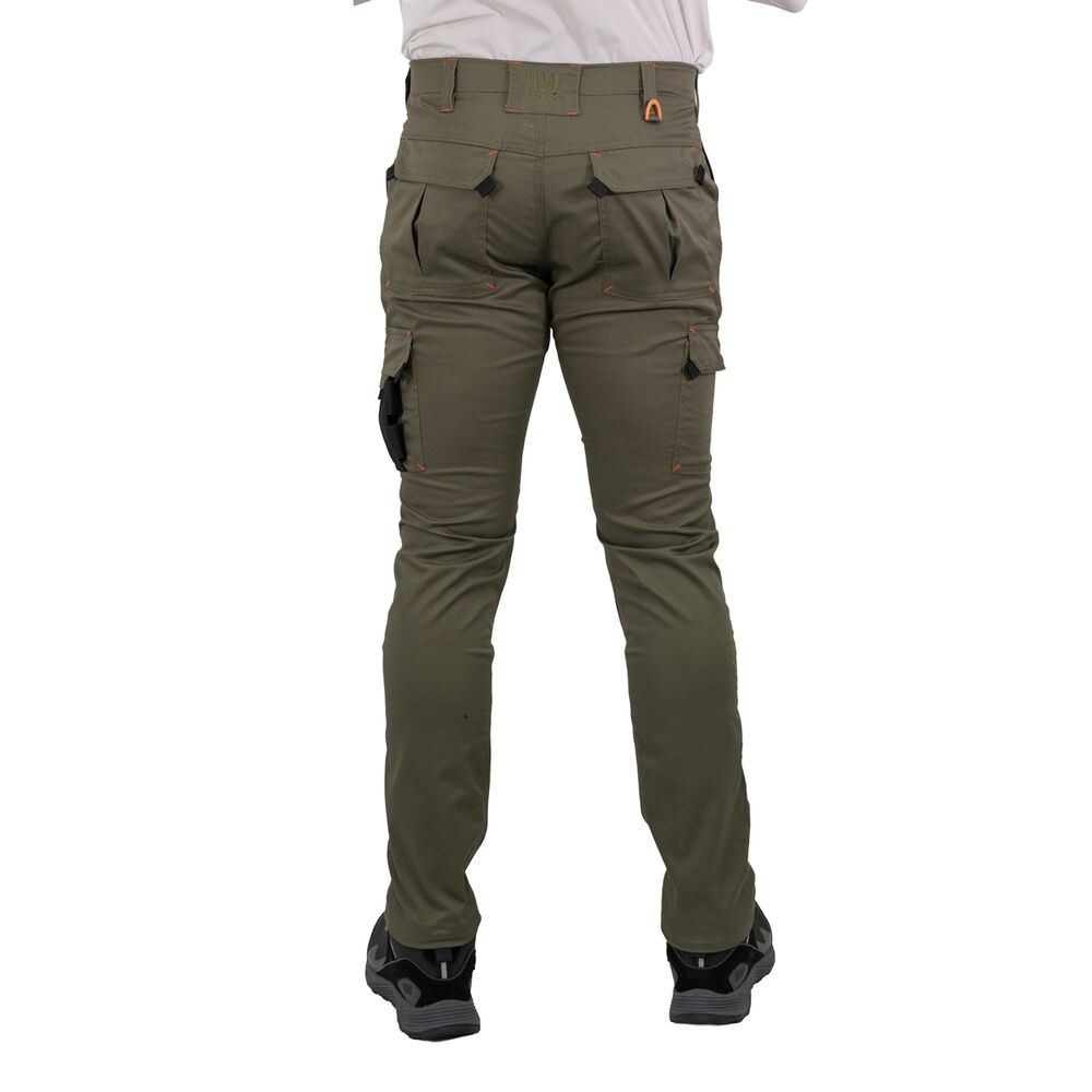 Pantal&oacute;n Cargo Hw Dakota Spandex Verde Oliva image number 3.0