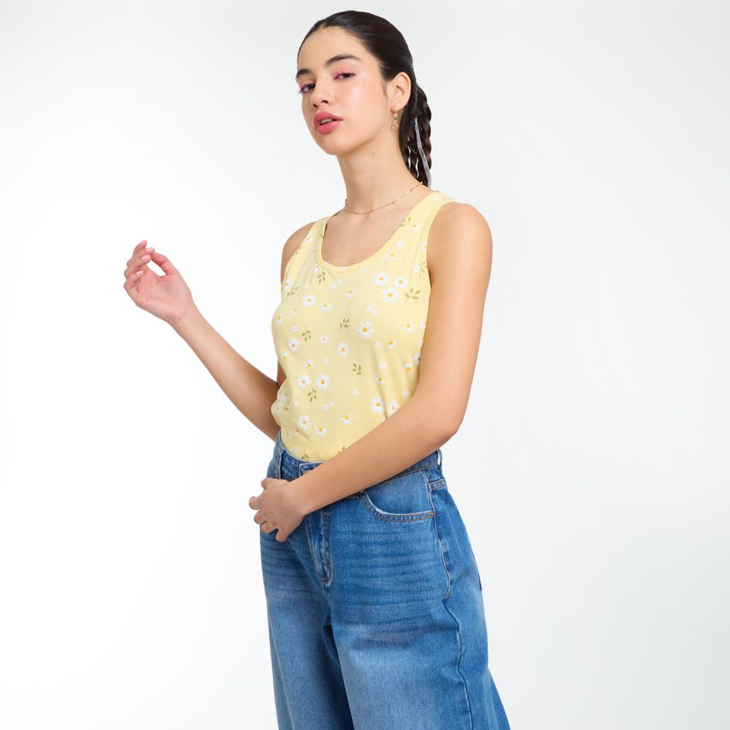 Polera Estampada Sin Mangas Cuello Redondo Mujer Freedom image number 2.0