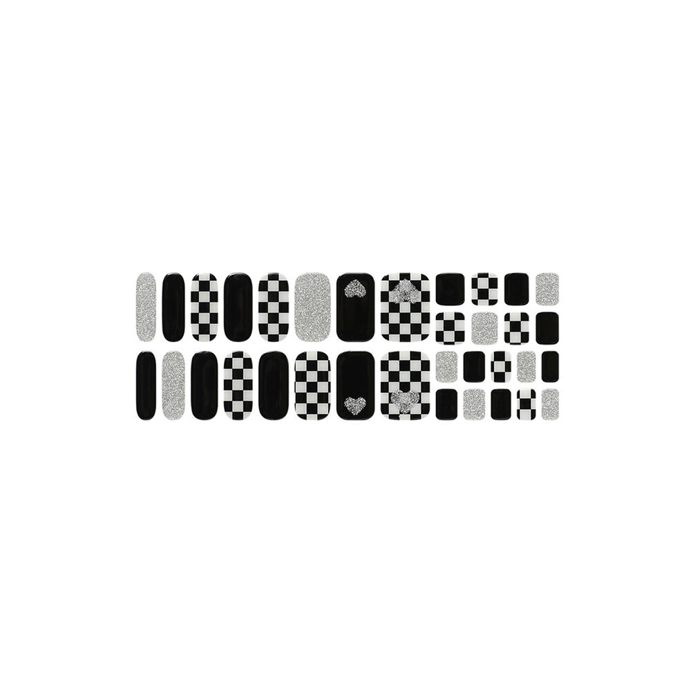 Uñas Sticker Efecto Gel Tiolla Heart Checkerboard image number 1.0