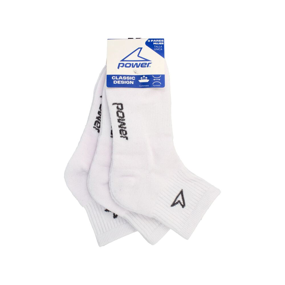 Calcetines Mujer Power Tripack Classic Wn White image number 0.0