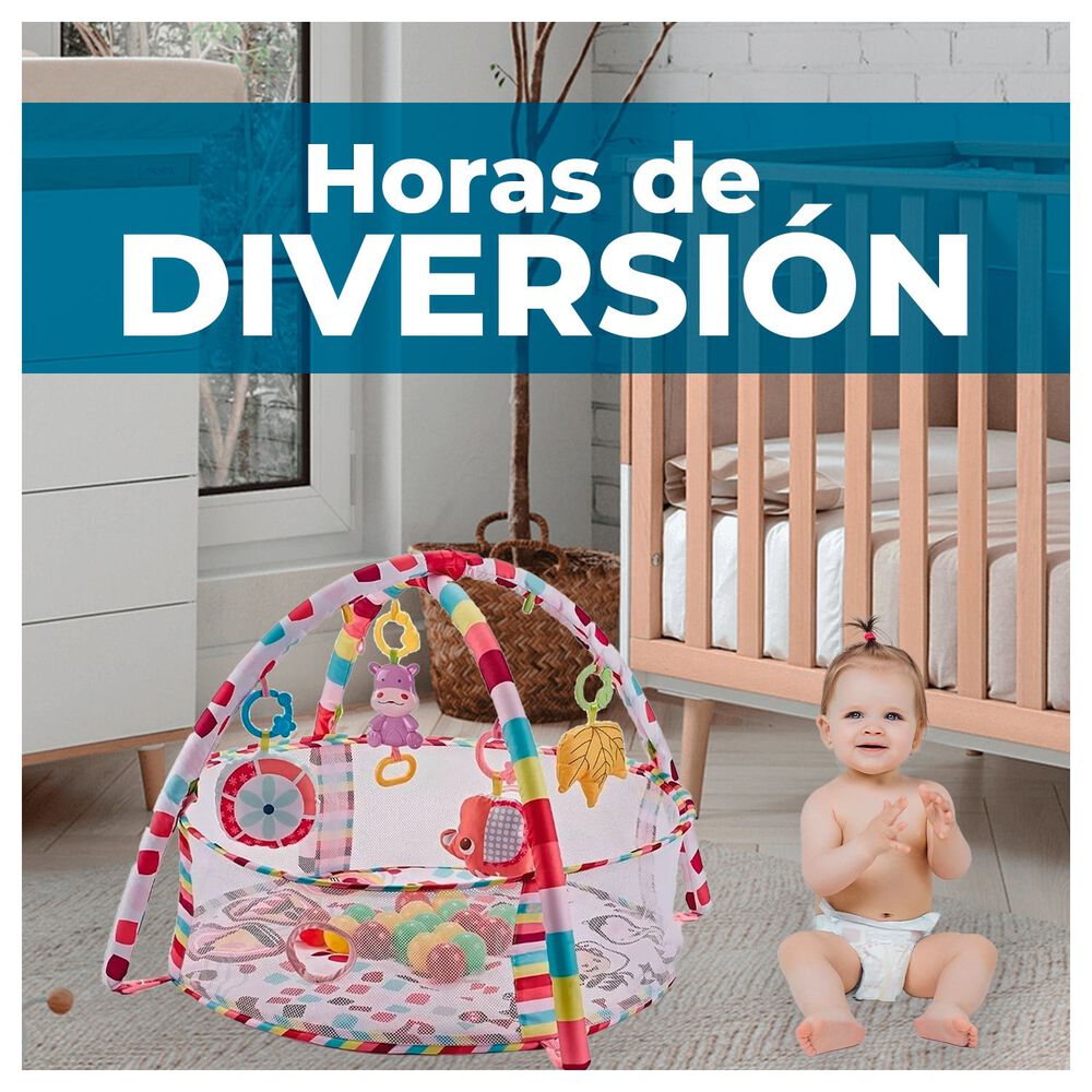 Gimnasio Bebe 3 En 1 Alfombra + Piscina Pelotas Rosado image number 2.0