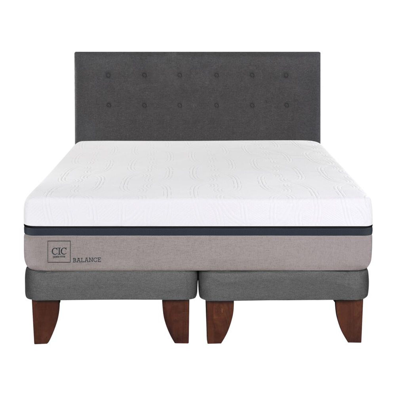 Cama Europea Cic Balance / 2 Plazas / Base Dividida  + Respaldo image number 0.0