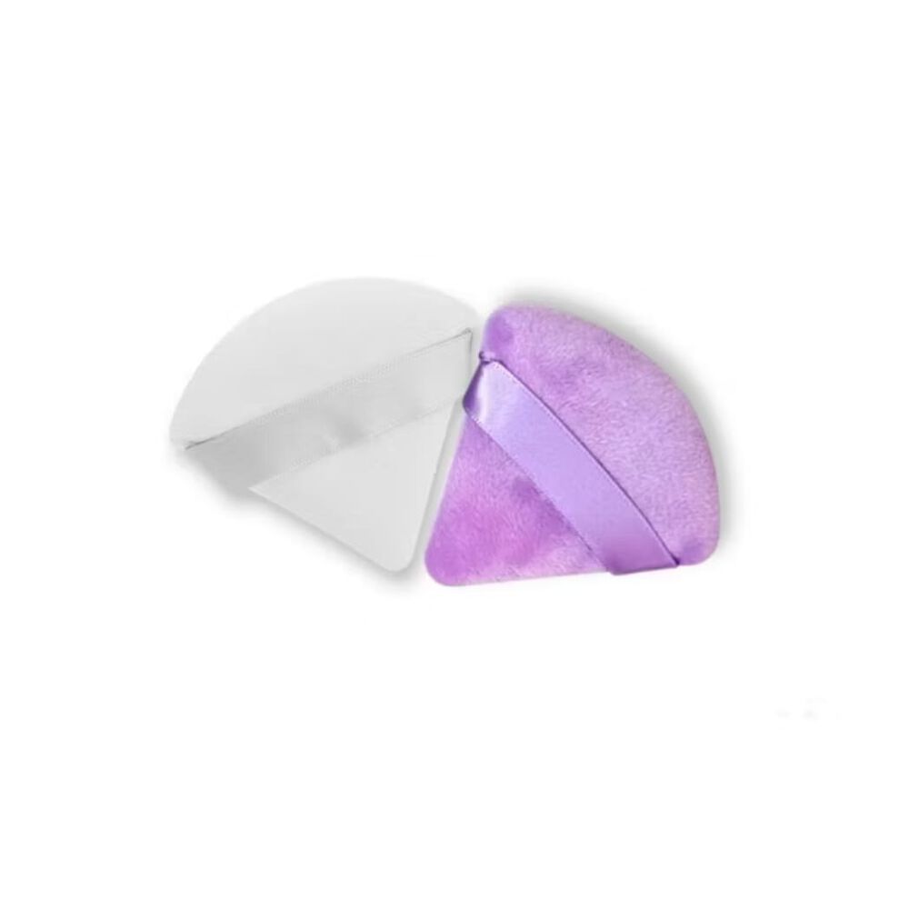 Mini Esponjas De Terciopelo Triangular Para Maquillaje Blanco Y Morado image number 0.0