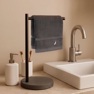 Toalla De Cara Signature Nautica 100% Algod&oacute;n 33x33cm Premium Gris Oscuro