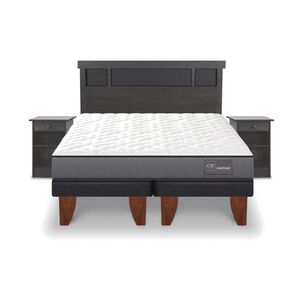 Cama Europea Cic Anatomic / 2 Plazas / Base Dividida + Set De Maderas