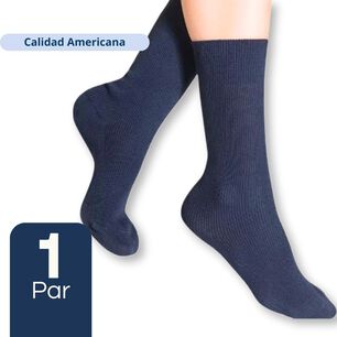 Calcet&iacute;n Escolar Corto Acr&iacute;lico Azul Unisex 1 Par