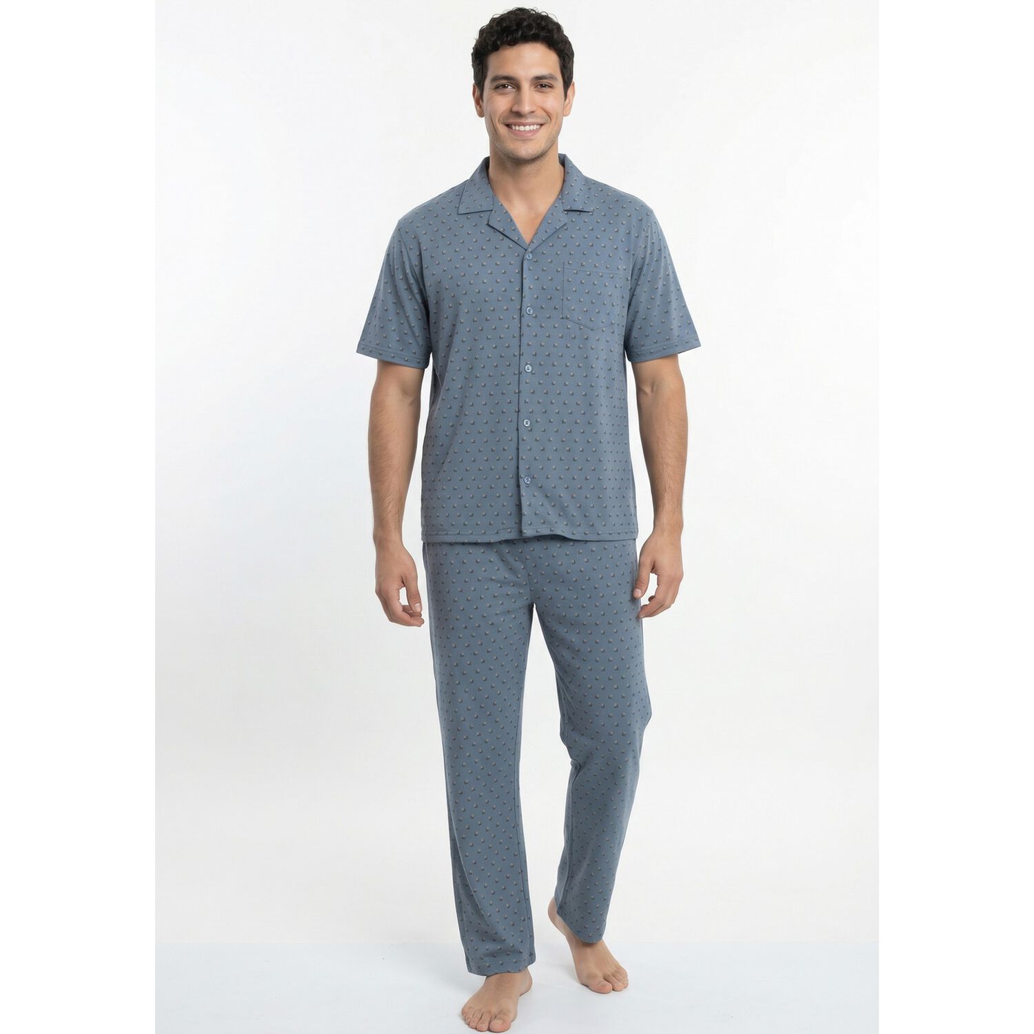 Pijama Hombre Verano 2 Piezas Algod&oacute;n Kayser 770823-azu image number 0.0