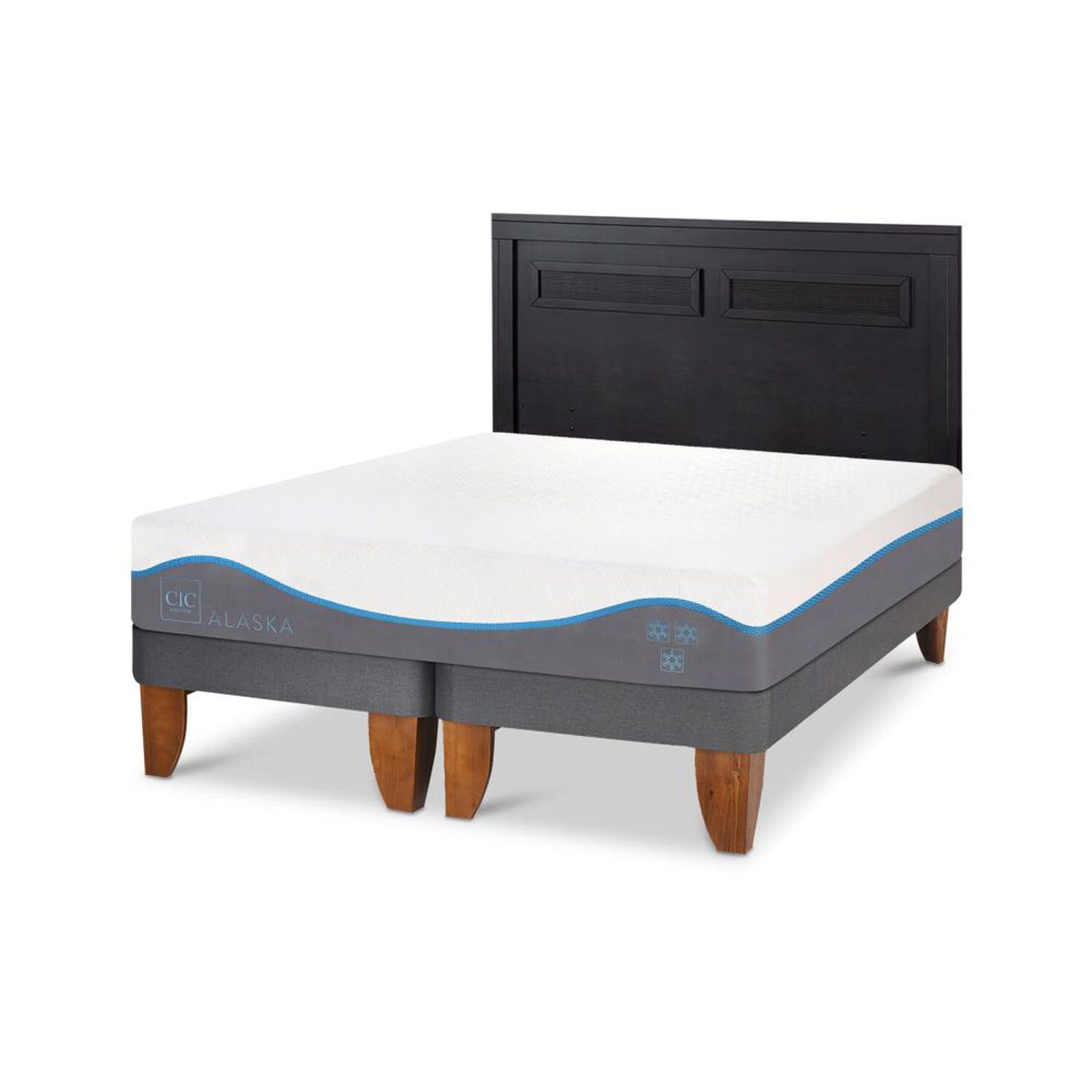 Cama Europea Cic Alaska / King / Base Dividida + Respaldo image number 2.0