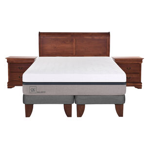 Cama Europea Cic Balance / 2 Plazas / Base Dividida + Set De Maderas