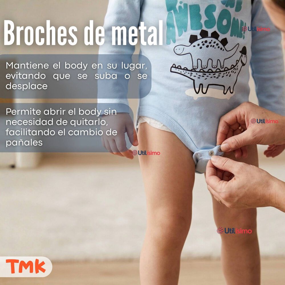 Pack 5 Bodys Manga Larga 100% Algod&oacute;n Beb&eacute; Ni&ntilde;o Dino Aventure image number 7.0