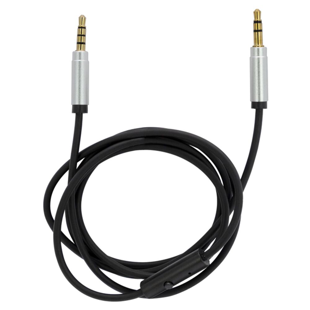 Cable Auxiliar De Audio Con Microfono Jack 3.5 A Jack 3.5 Negro image number 0.0