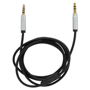 Cable Auxiliar De Audio Con Microfono Jack 3.5 A Jack 3.5 Negro