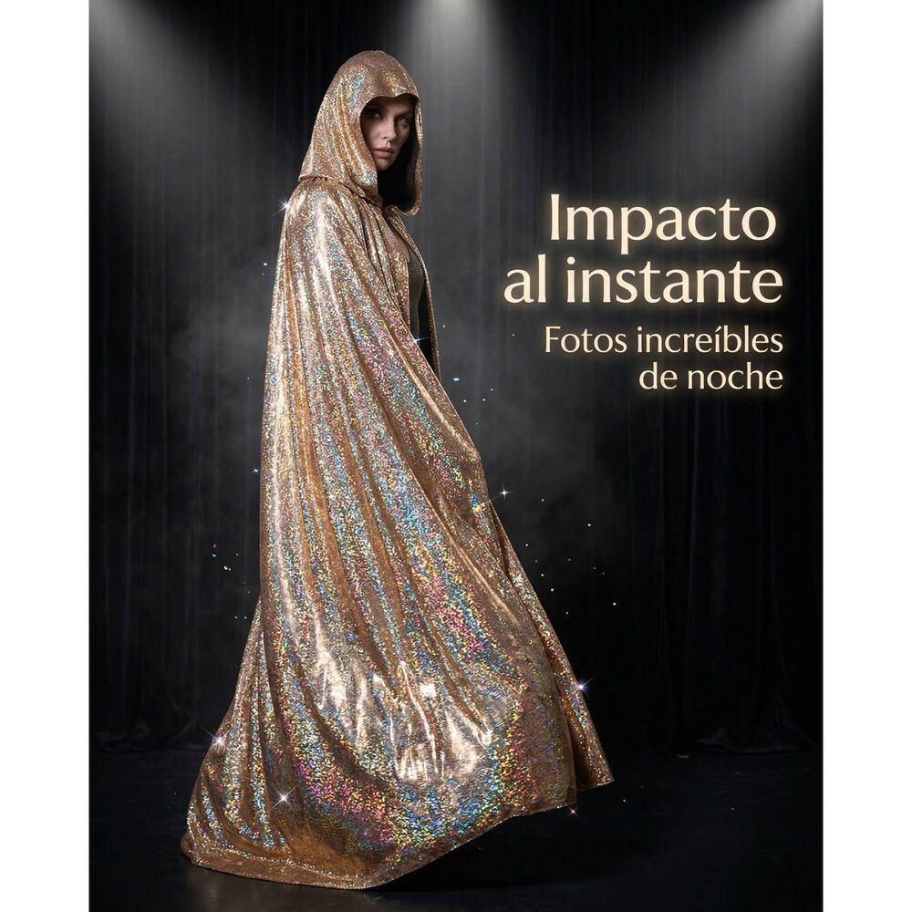 Capa Glitter Brillante Con Capucha Para Cosplay Y Disfraz image number 11.0