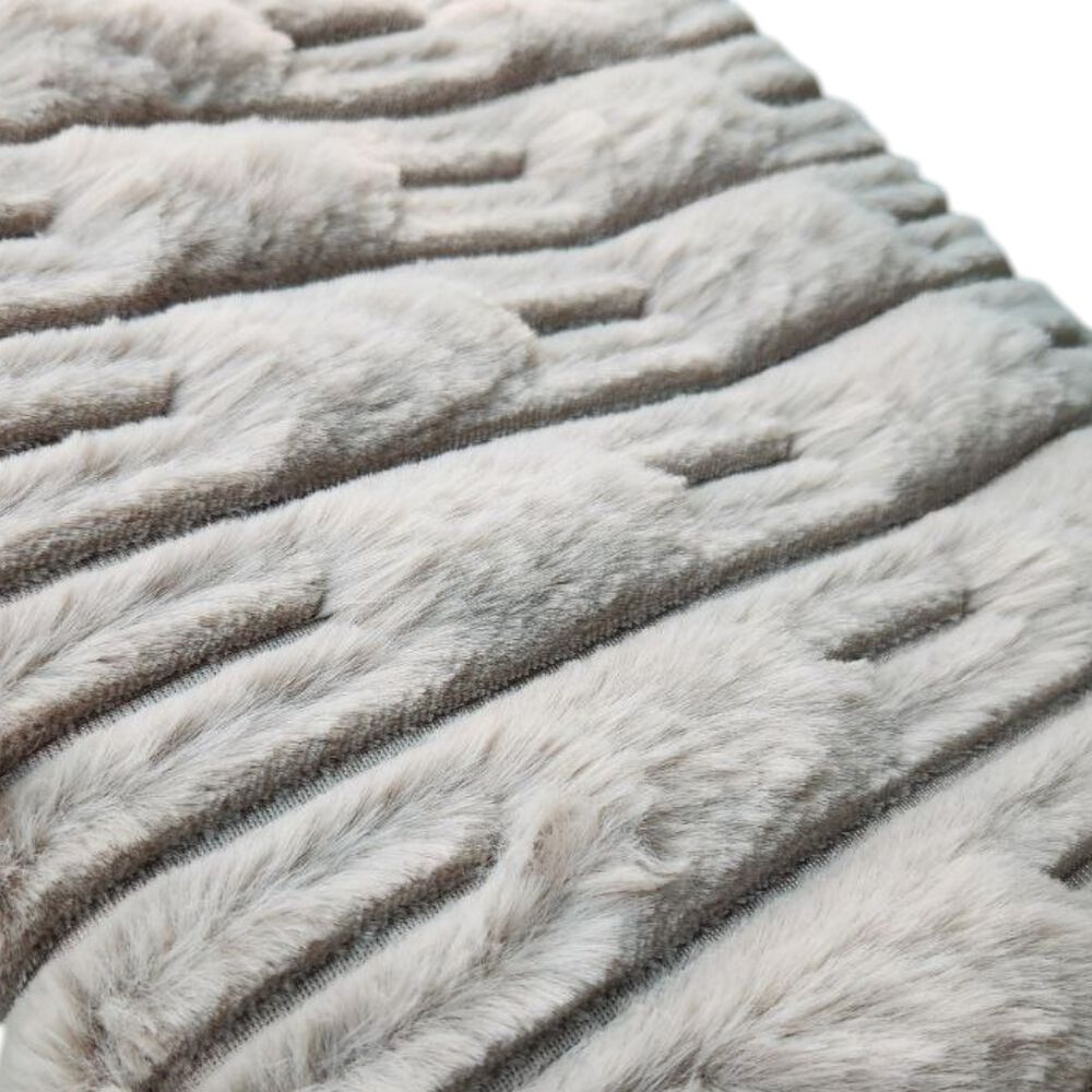 Piecera Texturizada Peludita De 2 Plazas O King Medida 70cm X 210cm Mas 2 Fundas Color Café image number 1.0